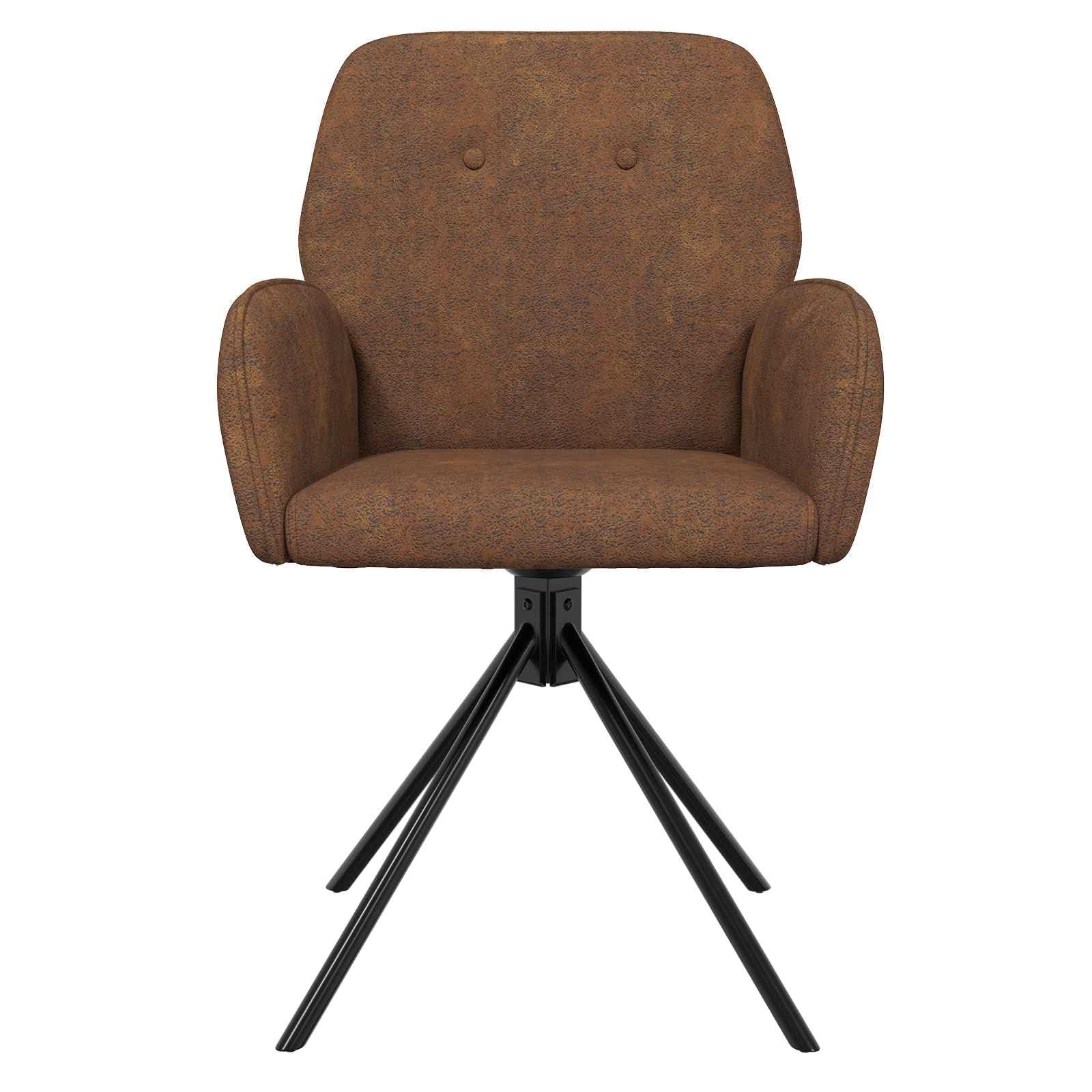 Chaises de Salle à Manger Pivotantes 6 pc Simili Daim Marron