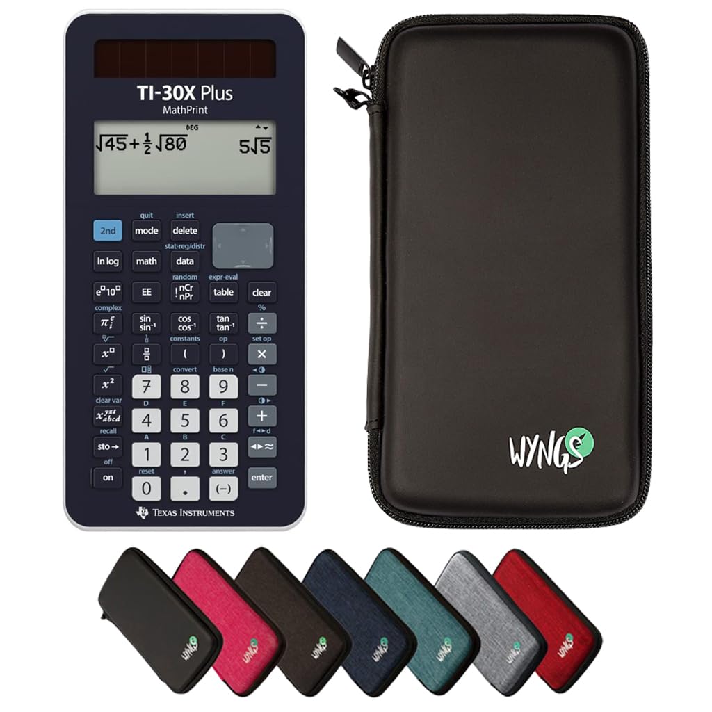 WYNGS TI-30X Plus MathPrint Taschenrechner Schwarz Basic Set