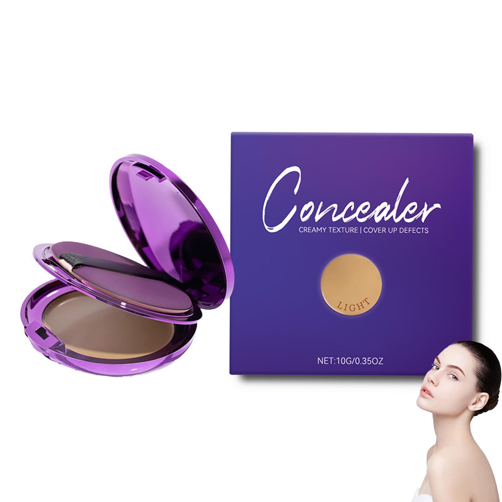 Evanesce Soft Matte Cream Concealer, Matte Concealer for Face & Body, Natural Color Full Coverage Waterproof Hydrating Long-Lasting Concealers for All Skin (Light)