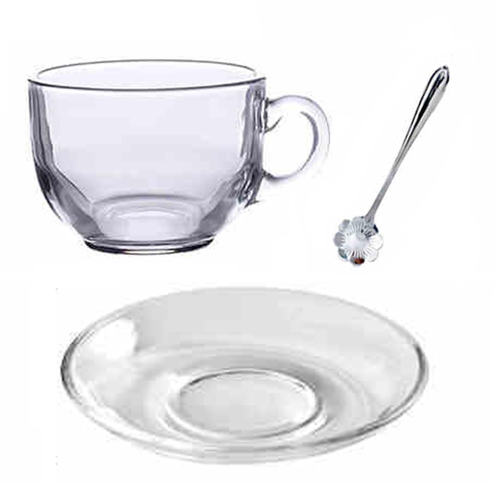 Tasse et soucoupe en verre de 150 ml pour votre thé de l'après-midi cocooning