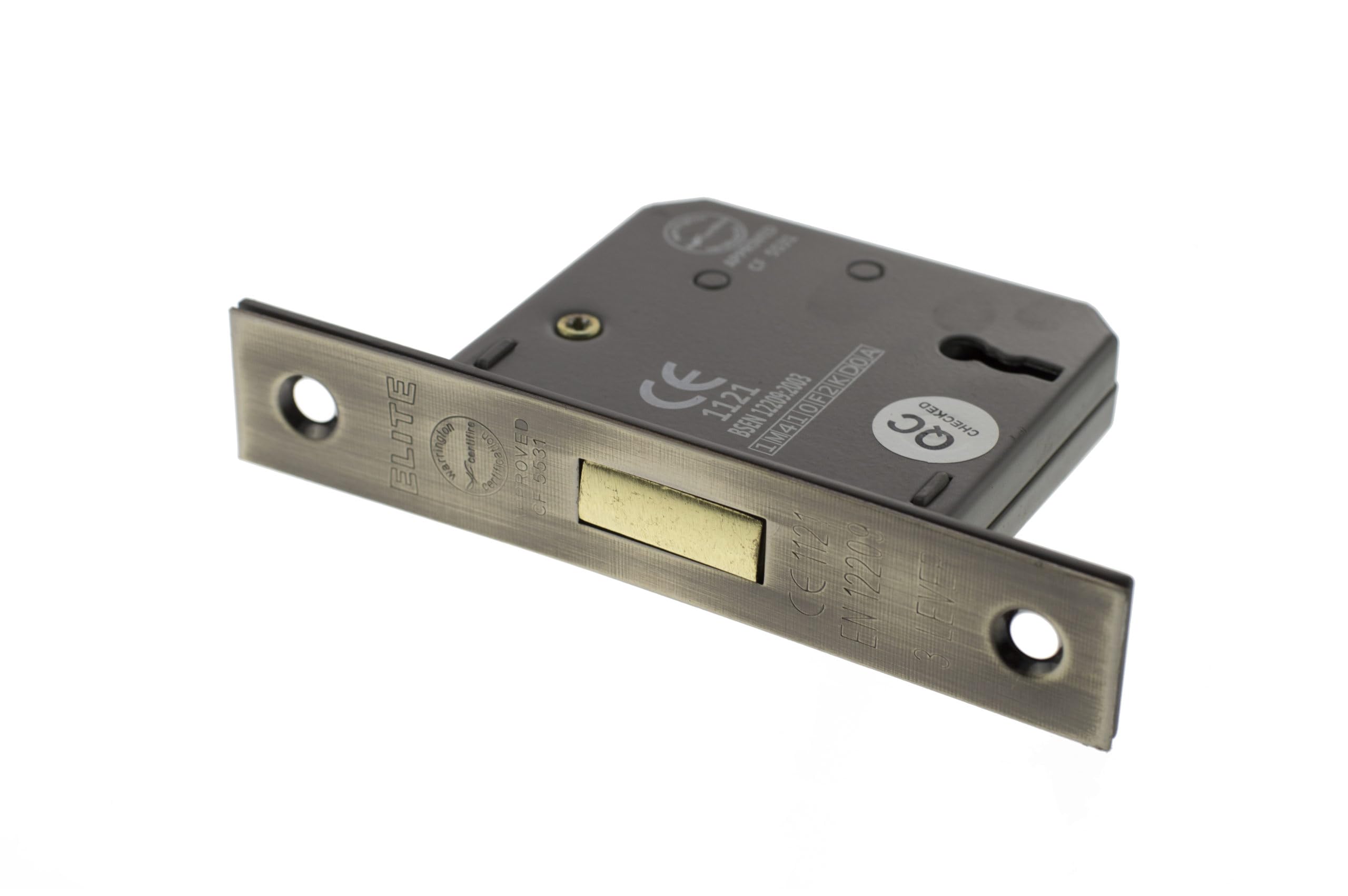 Kooples Hardware Atlantic 3 Lever Key Deadlock [CE] 3" – Mortice Lock for Internal and External Doors (Key-to-Differ, Antique Brass)