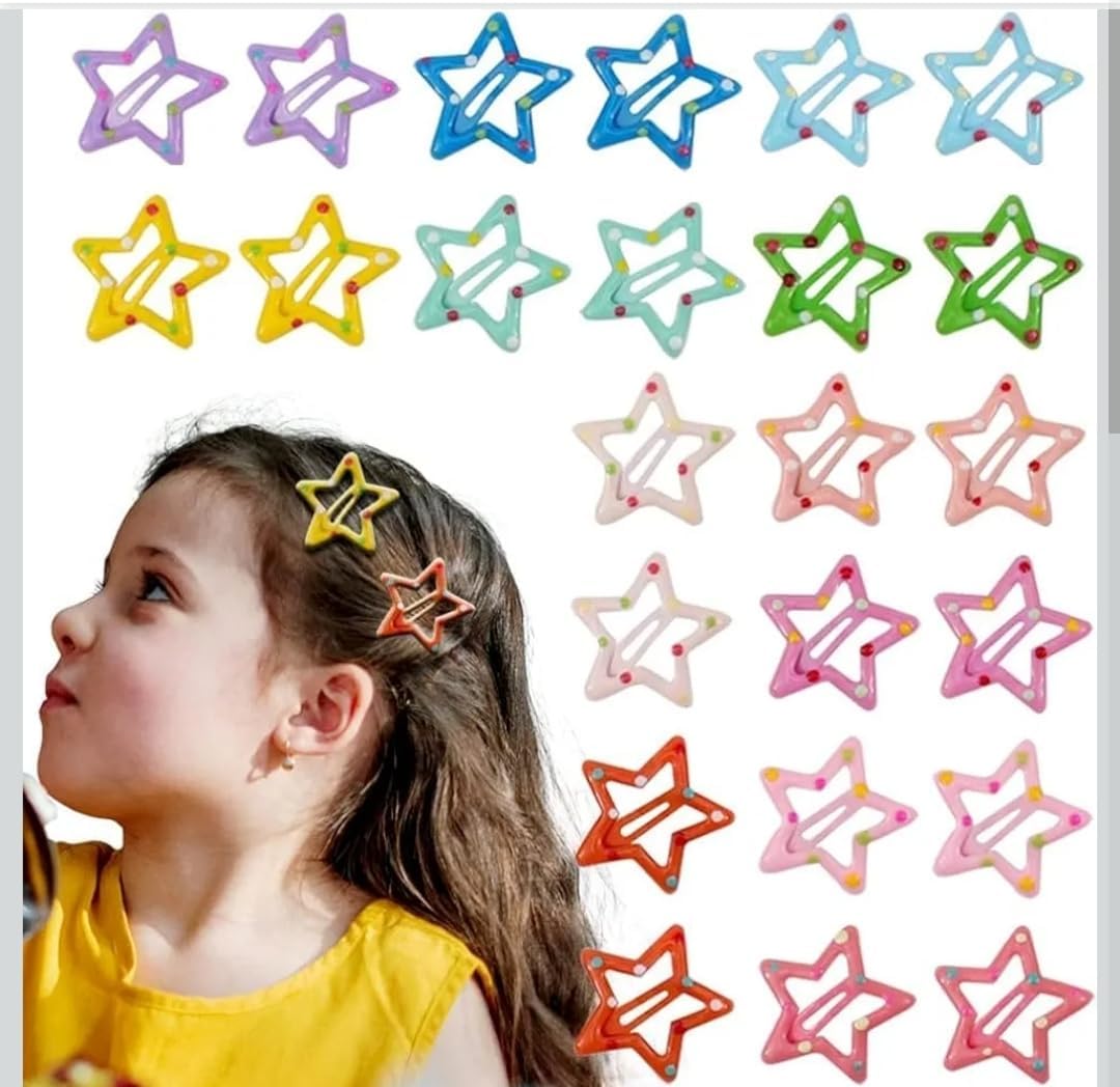 Star Shape Hair Clips, Brown Tones, Snap Barrettes, Cute Aesthetic Accessories, Hair Pins for Kids, Teens & Women, Cute Korean Style Hair Accessories for Parties (Pack of 10)-image-20