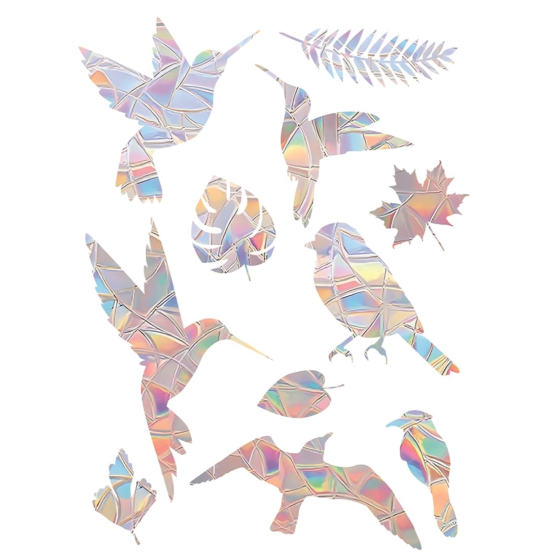 LQIOACU 11 Pieces Sun Catcher Sticker, Sun Catcher Sticker, Mosquito Net Stickers, Window Stickers, Anti-Collision Stickers for Birds, Anti-Collision Stickers Mosquito Net