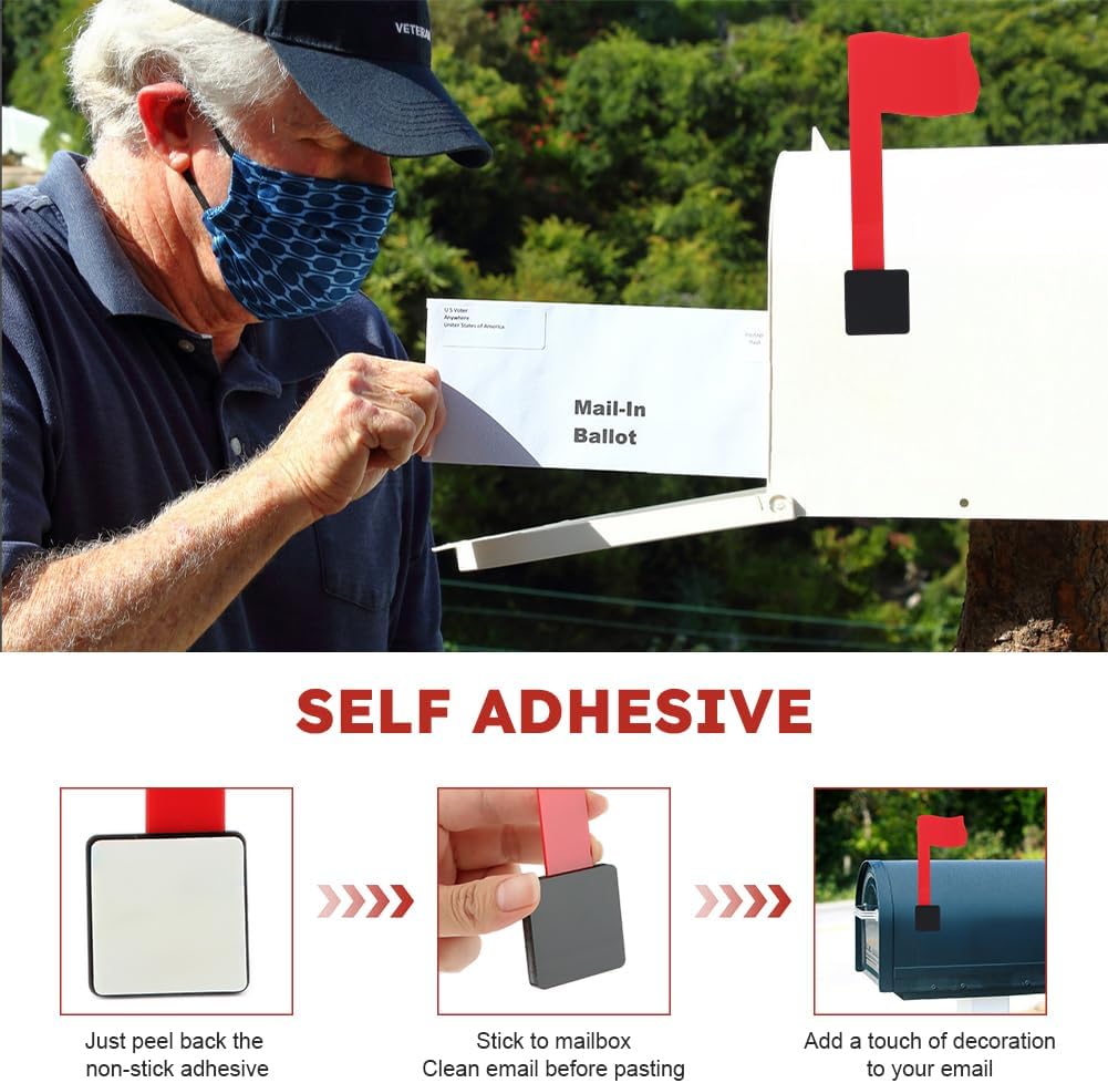 Red Mailbox Flag Replacement Kit - Professional Multi-Directional for Wall-Mount and Post-Mount Mailboxes, No Tools Required, Easy Assembly