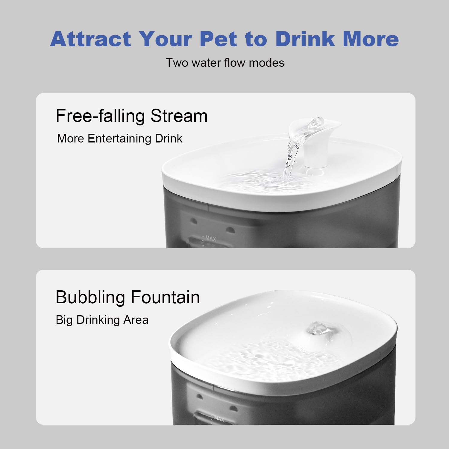 Fontaine à eau pour chat de 3 l – Fontaine à eau silencieuse pour chien avec niveau d'eau – Eau qui coule pour fournir de l'eau fraîche – Pas de pulvérisation, nettoyage facile, convient pour arroseur