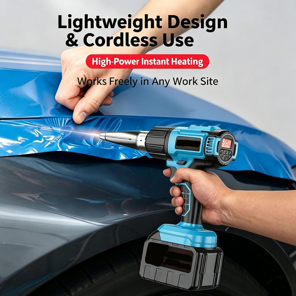 Pistolet Thermique sans Fil Lithium, pour Film Auto et Séchage