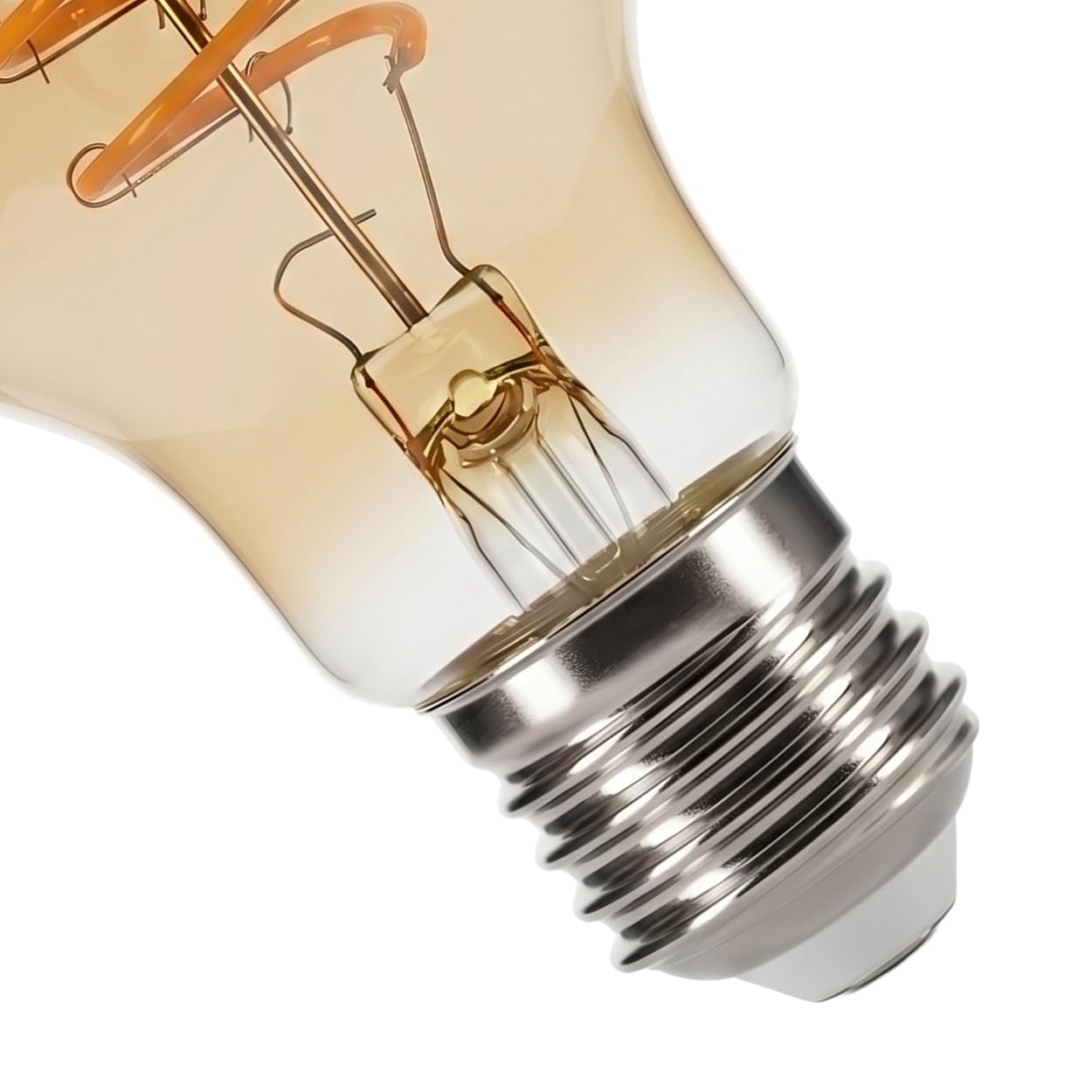 HOFSTEIN E27 LED Warmweiss Glühbirne Vintage Leuchtmittel 10er Set 6 Watt, 2200 K, 320 Lumen, Dimmbar, A60, Kugelform Bernsteinoptik kleine energiesparende Glühlampe für Wohnraumbeleuchtung