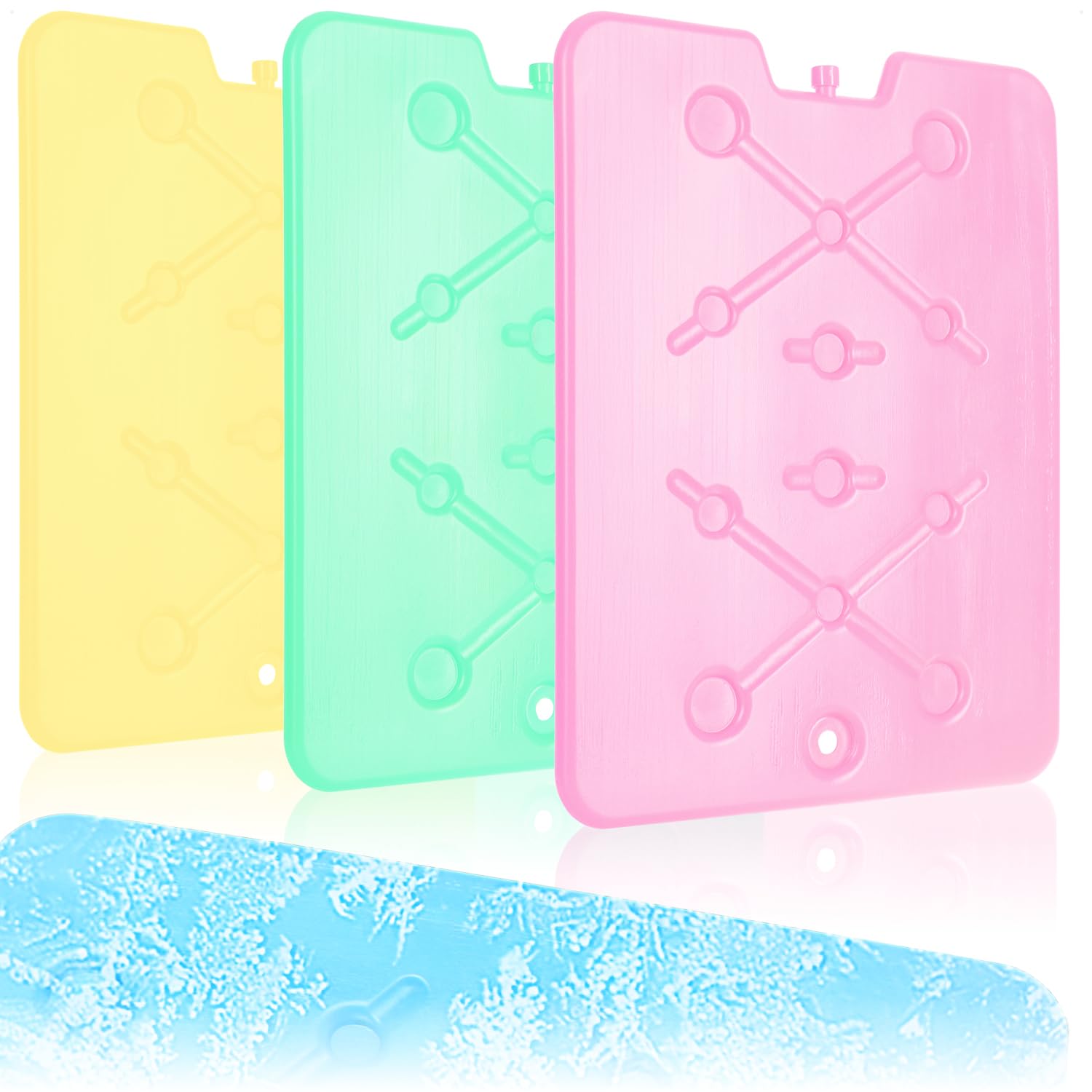 com-four® 4X Borsa refrigerante Extra Piatta - salvaspazio e Ideale per frigobox e Borsa frigo - Grande Elemento refrigerante - Borsa refrigerante (04 Pezzi - Grandi)