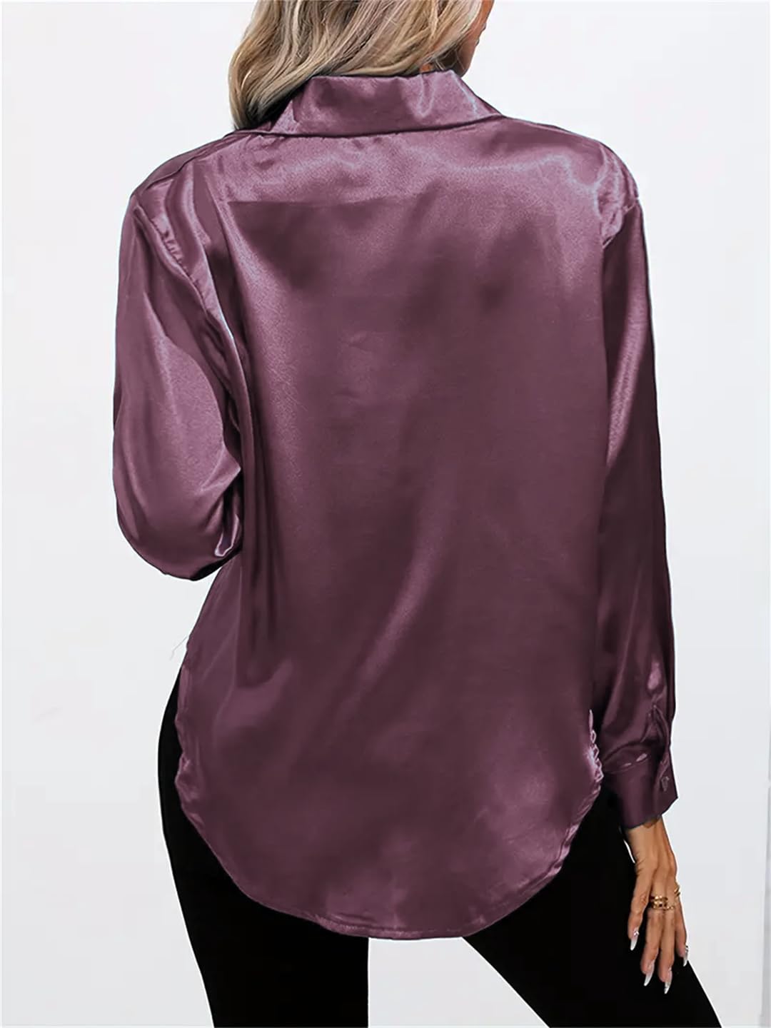 SheWill Camisa de satén para mujer