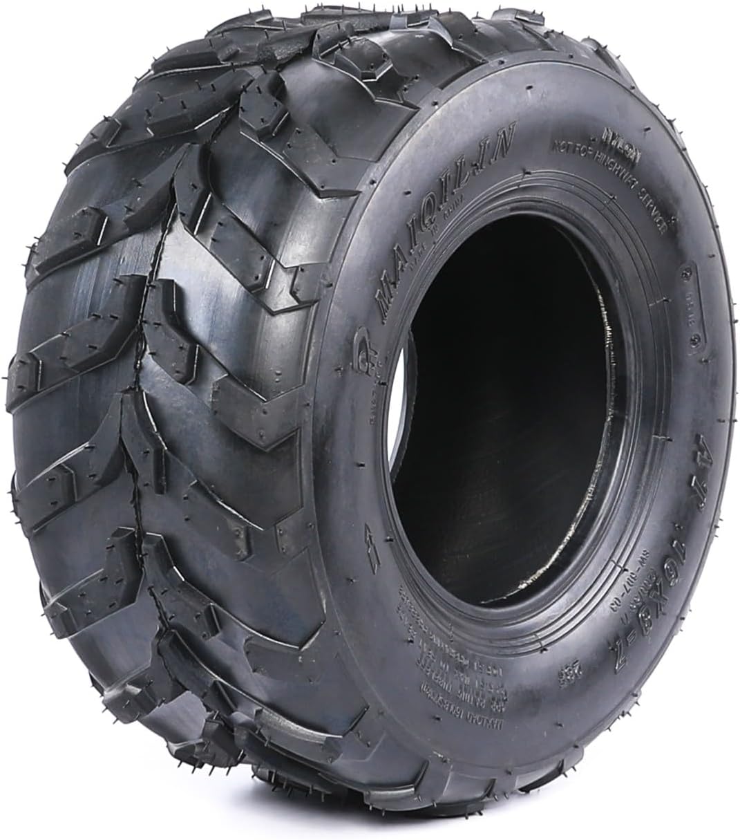 16x8-7 16x8x7 16x8.00-7" ATV Tires, 200/55-7 Front Rear Tubeless Replacement for Racing Four Wheeler Quad UTV All Terrain Go Kart Tires, Street Mud Sand Trail Off Road Tires 4PR