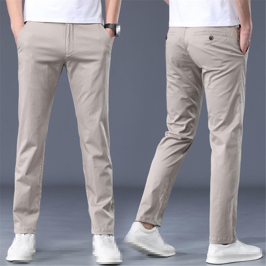 Vogrtcc Pantalones Casuales Delgados De Ajuste Regular para Hombres Pantalones Rectos Pequeños De Negocios
