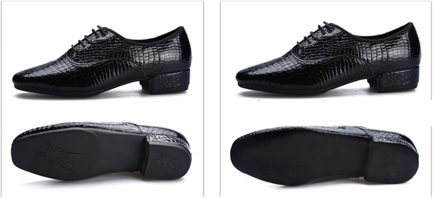 [GUREITOJP] ダンスシューズ モダンダンス 牛革 本革 クロコダイル柄 エナメル クロコ型押し メンズ 大人 軽い 通気性
