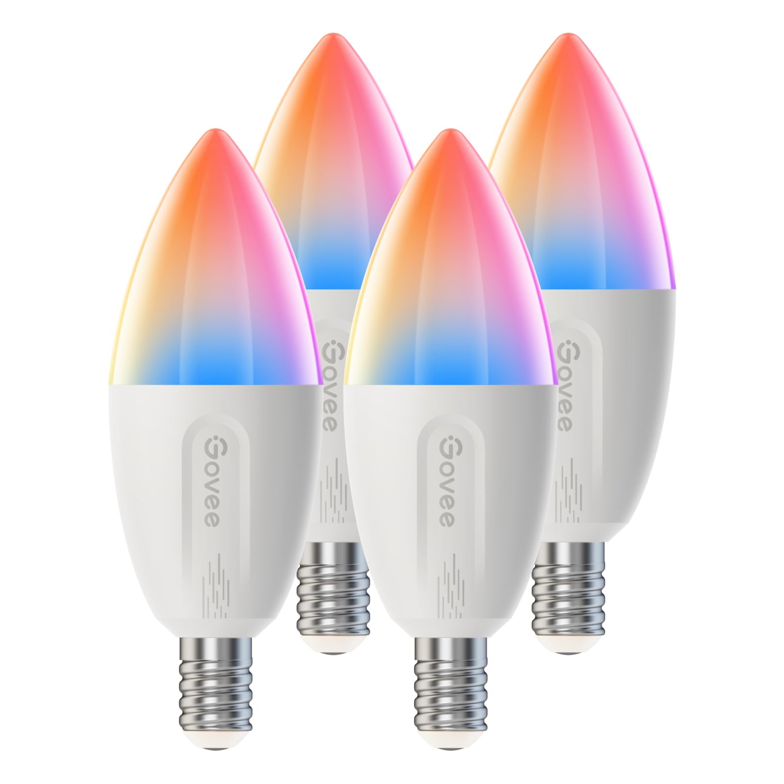 Govee Smarte Glühbirne E14, dimmbare RGBWW LED Lampe mit 16 Millionen DIY-Farben, ideal für Alexa, Google Assistant und 