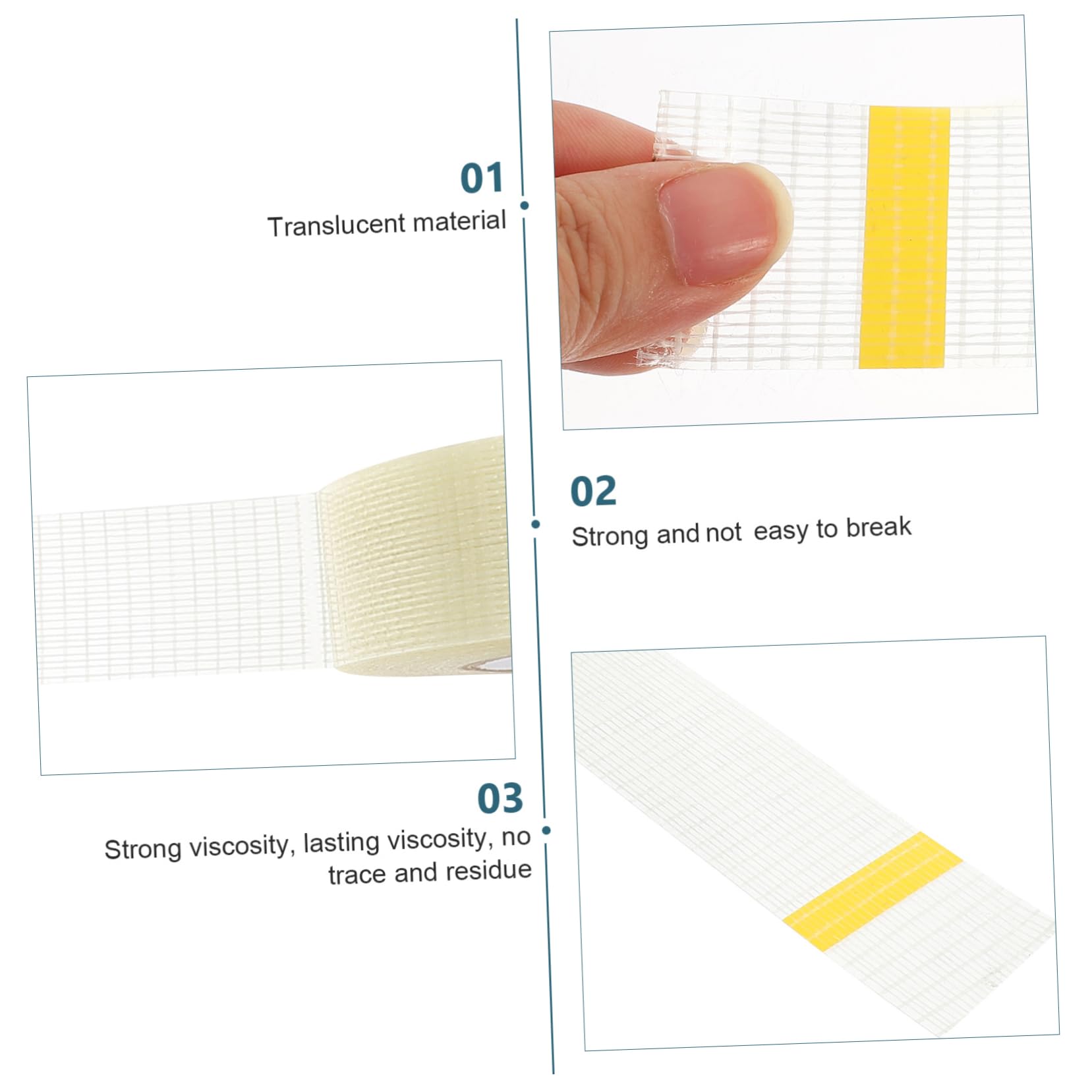 BELLIFFY Fiberglass Tape Strong Adhesive Tape High Tensile Strength for Drywall Mesh Construction Packaging