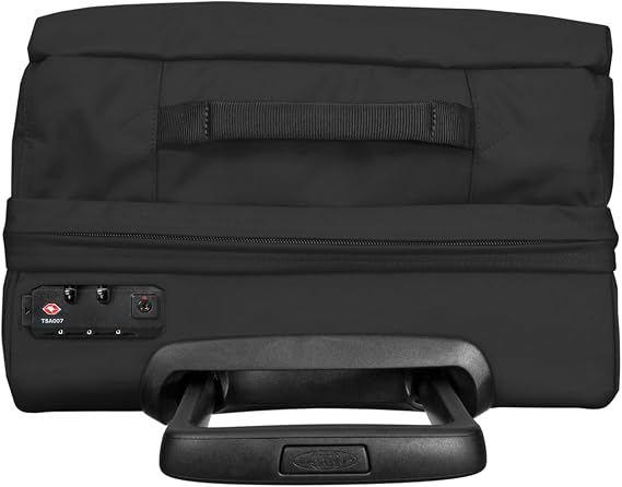 EASTPAK TRANS4 S 44L Small Cabin Wheeled Luggage, Two Compartments, TSA Lock, 360 Spinner Wheels, and Telescopic Handle, Black