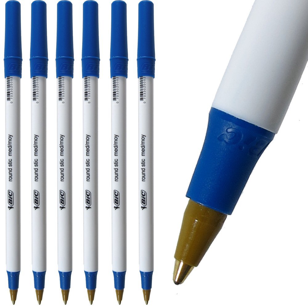 BIC Round Stic 1.0 mm med/moy ball point pen 1 BOX 12 PCS (Pack of 12) (Blue) : Buy Online at Best Price in KSA - Souq is now