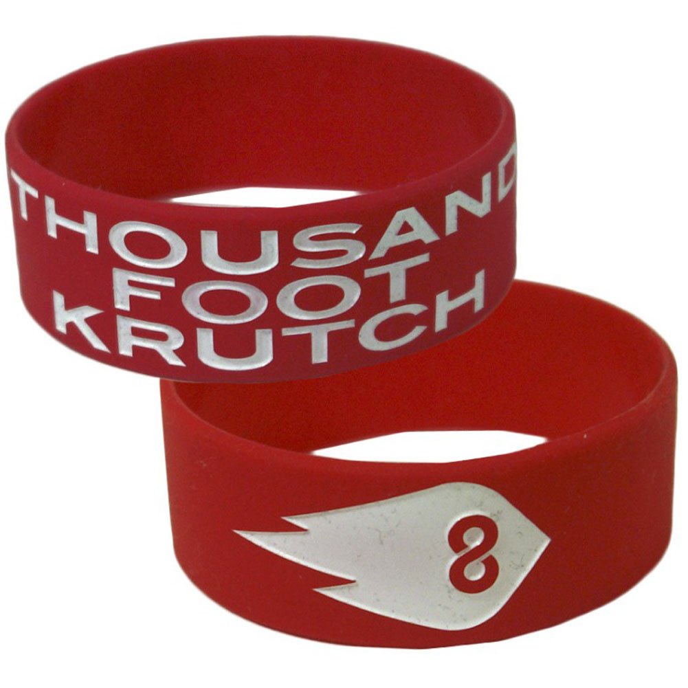 Thousand Foot Krutch Men's Band Name & Flame Logo Rubber Bracelet Red