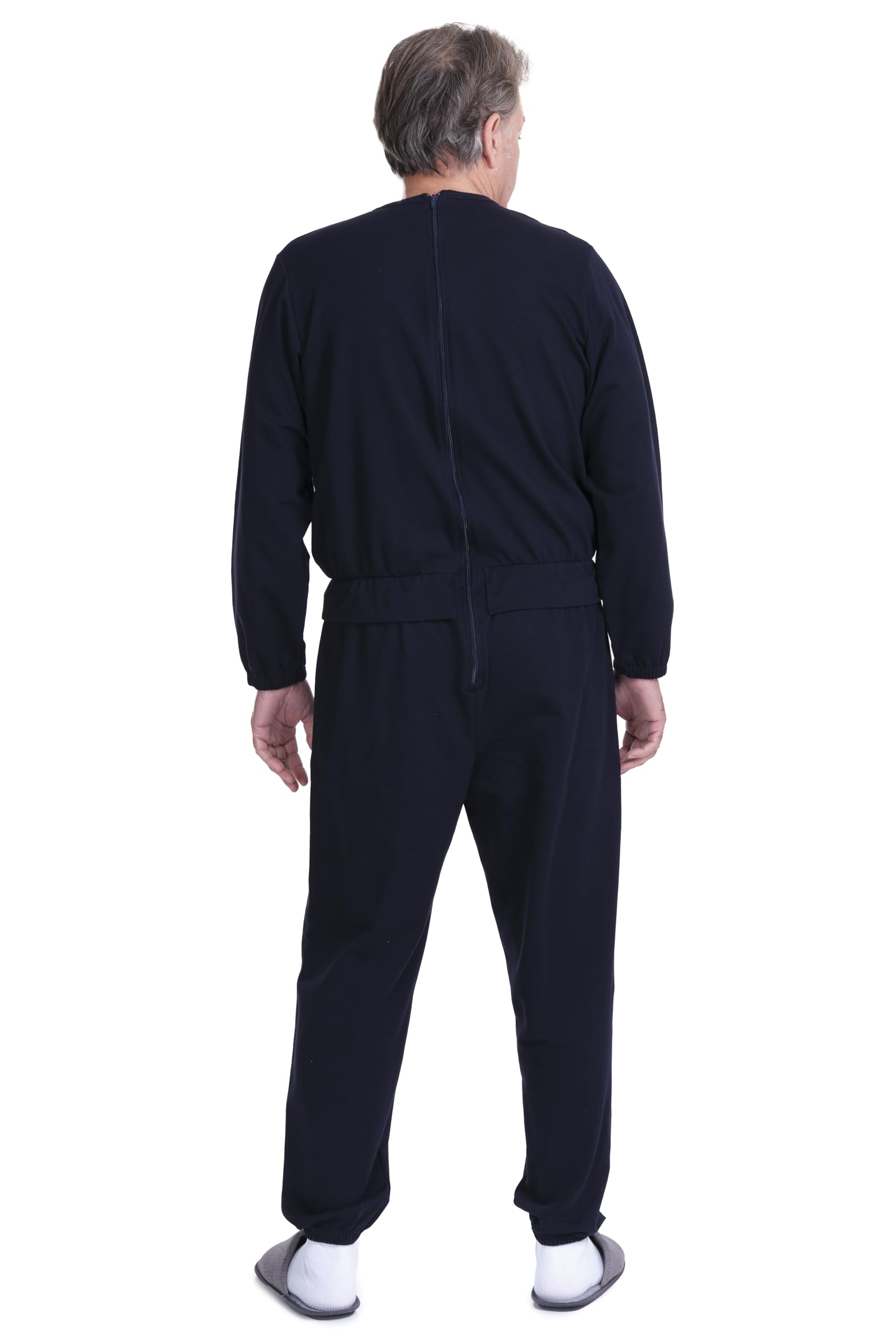 Combinaison d'hygiène pour personnes âgées, incontinence ou maladie d'Alzheimer - 9010 - Fermeture dorsale - 1 pièce, bleu, XL