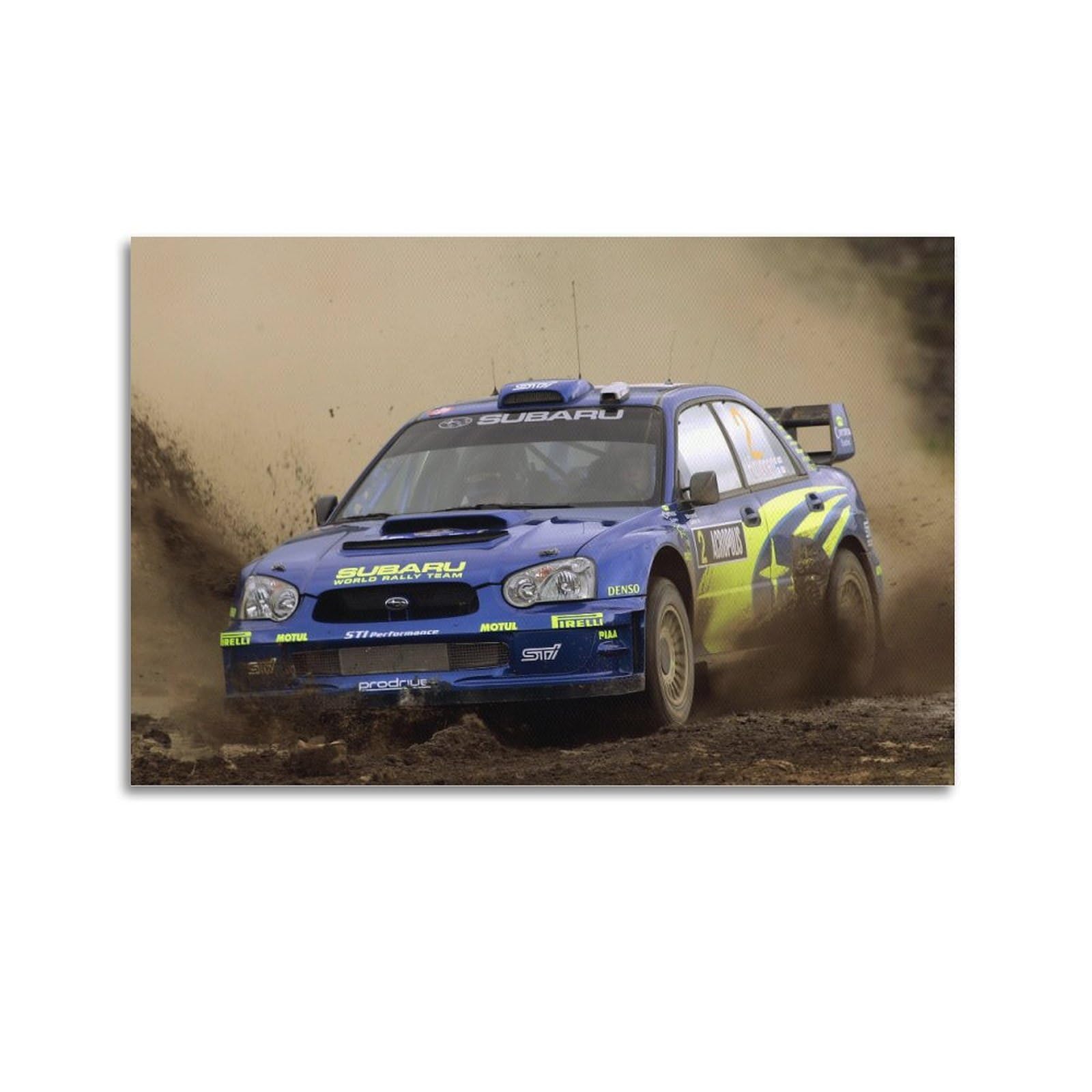 KYTIN 2003 World Rally Racing for Subaru Impreza WRX STI Sports Car Decorative Painting Canvas 20x30inch(50x75cm)