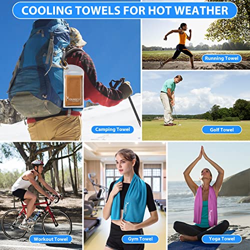 Syourself Cooling Towel, Cooling Towels For Neck,40" X 12"Ice Towel For Instant Cooling Relief, Soft Breathable Chilly Towel, Perfect Yoga, Golf, Sports, Gym, Workout, Athletes Towel(Orange) #TOP6