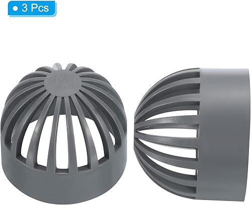 Miniatura 3 de PATIKIL Cubierta de rejilla de drenaje de atrio de 2.480 in, paquete de 2 adaptadores redondos de tubería de drenaje de alcantarillado UPVC para