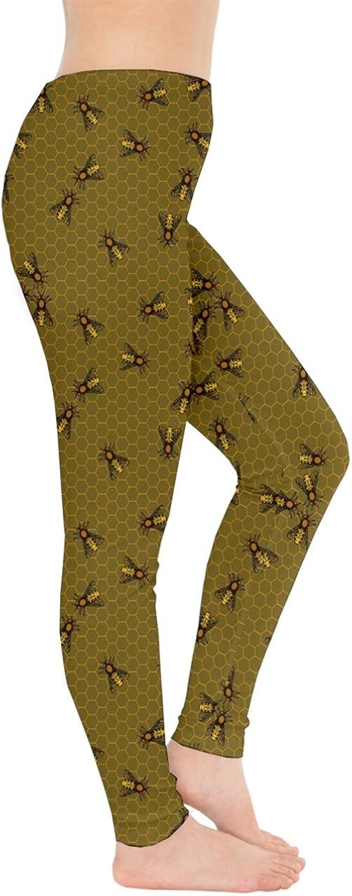 CowCow Womens Bee Butterflies Butterfly Honeycombs Insect Ladybugs Beetles Leggings, XS-5XL : Clothing, Shoes & Jewelry
