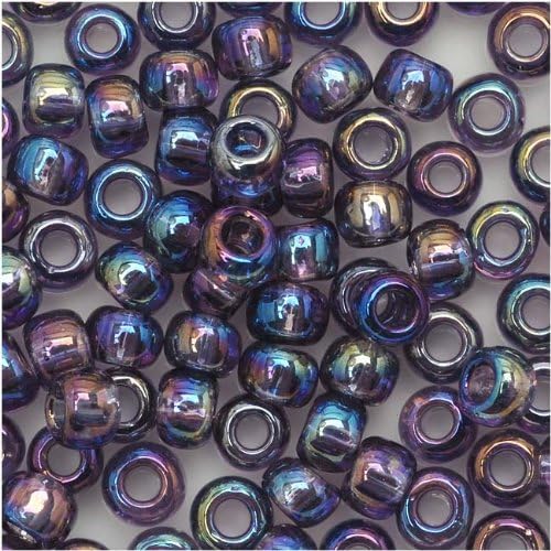 Toho Round Seed Beads 6/0#166D 'Transparent Rainbow Sugar Plum' 8 Gram Tube