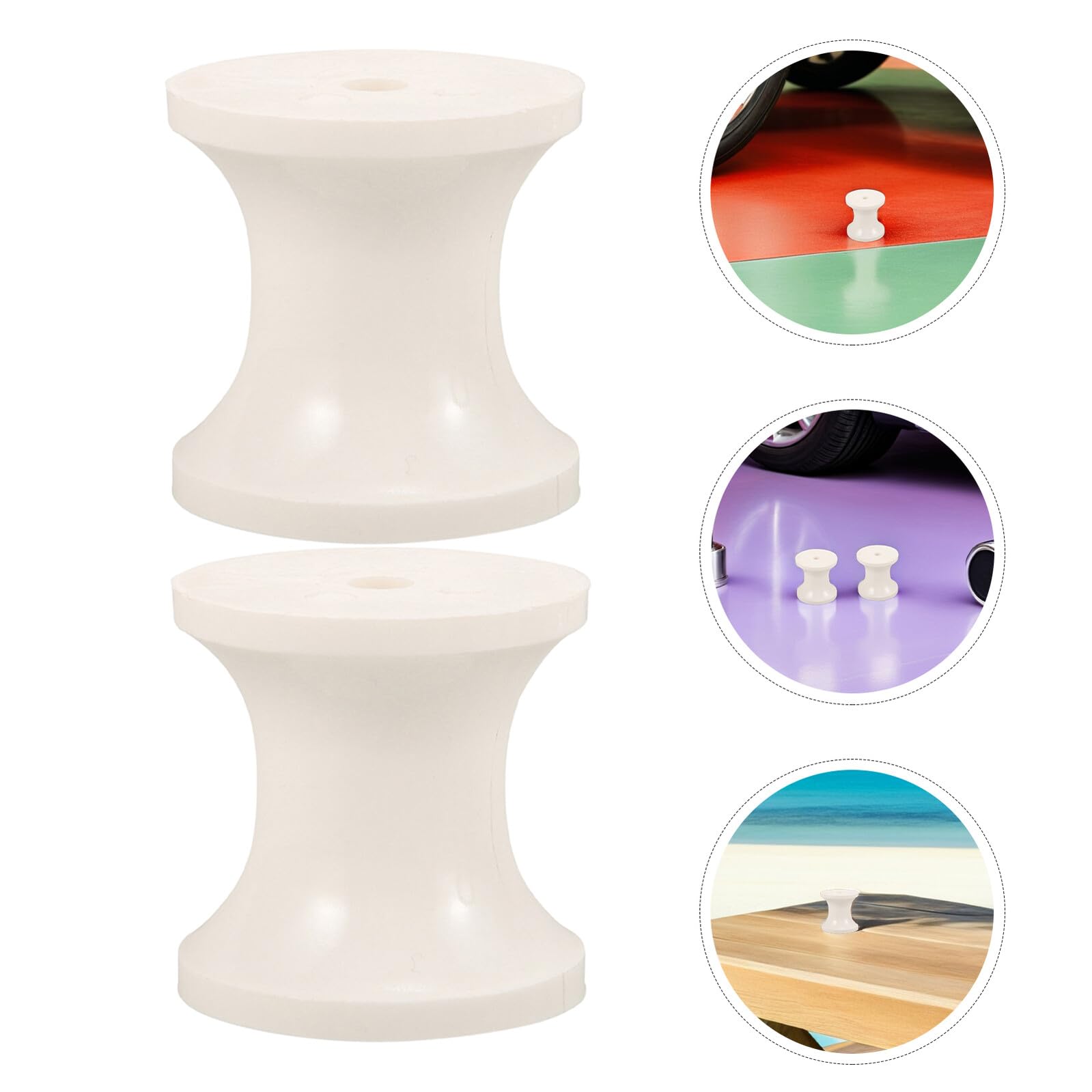 GANAZONO 4pcs Rouleaux de Remorque de Bateau en Plastique Blanc, Capacité de Charge Élevée, Installation Rapide, Accessoires pour Environnements Côtiers