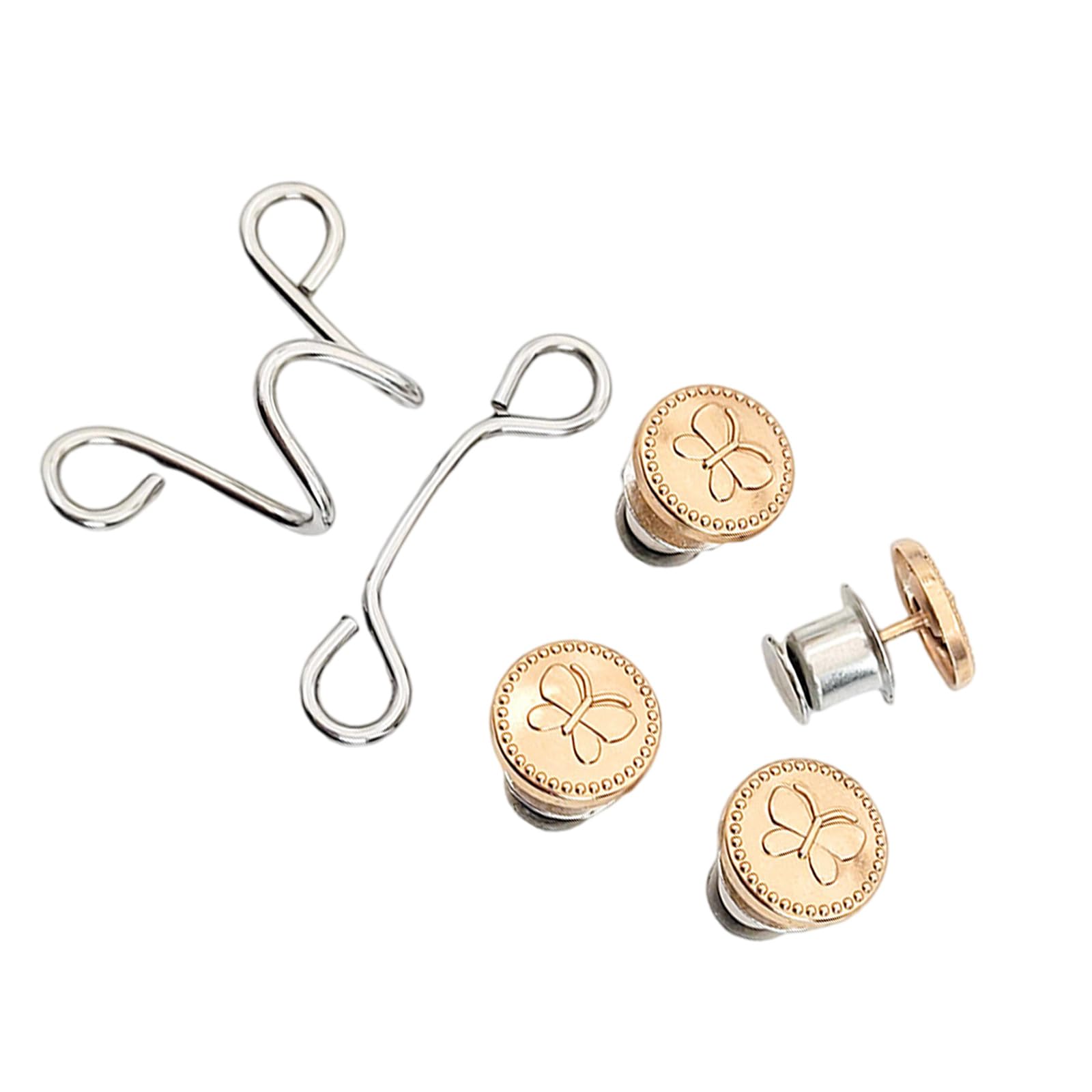 Kalttoy Pant Skirts Waist Tightener Extender Button Beautiful Hollows Alloys Buttons for Pants Waist Buttons
