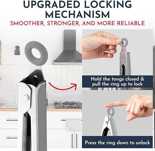 Miniatura 4 de Pinzas de silicona para barbacoa de cocina, Gris