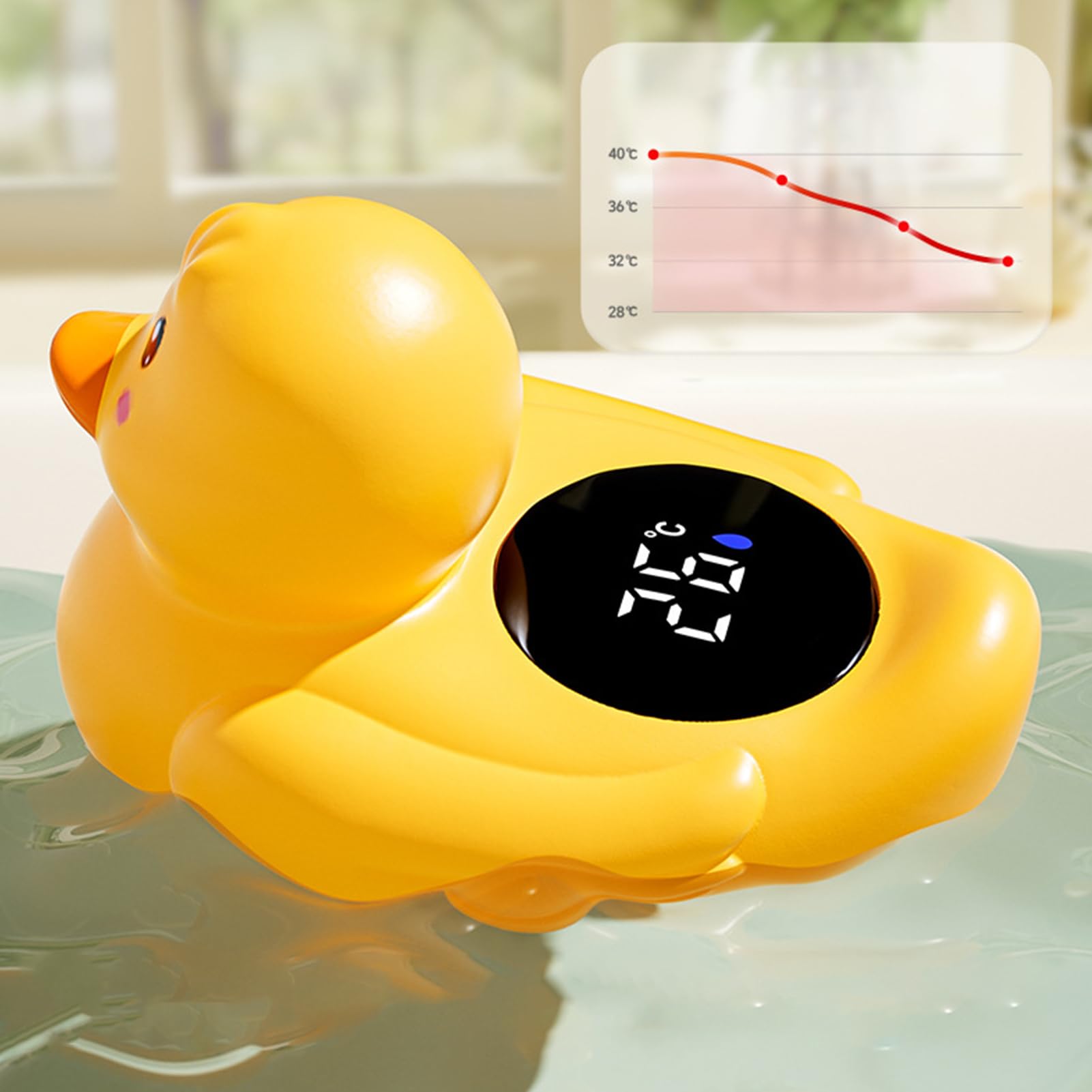 Duck Bath Tempermo Gauge: Termometro Da Bagno D' Galleggiante Impermeabile | Gas Di Temperatura 'acqua LCD Digitale | Giocattolo Da Vasca Del Cartone Animato Per I Bambini