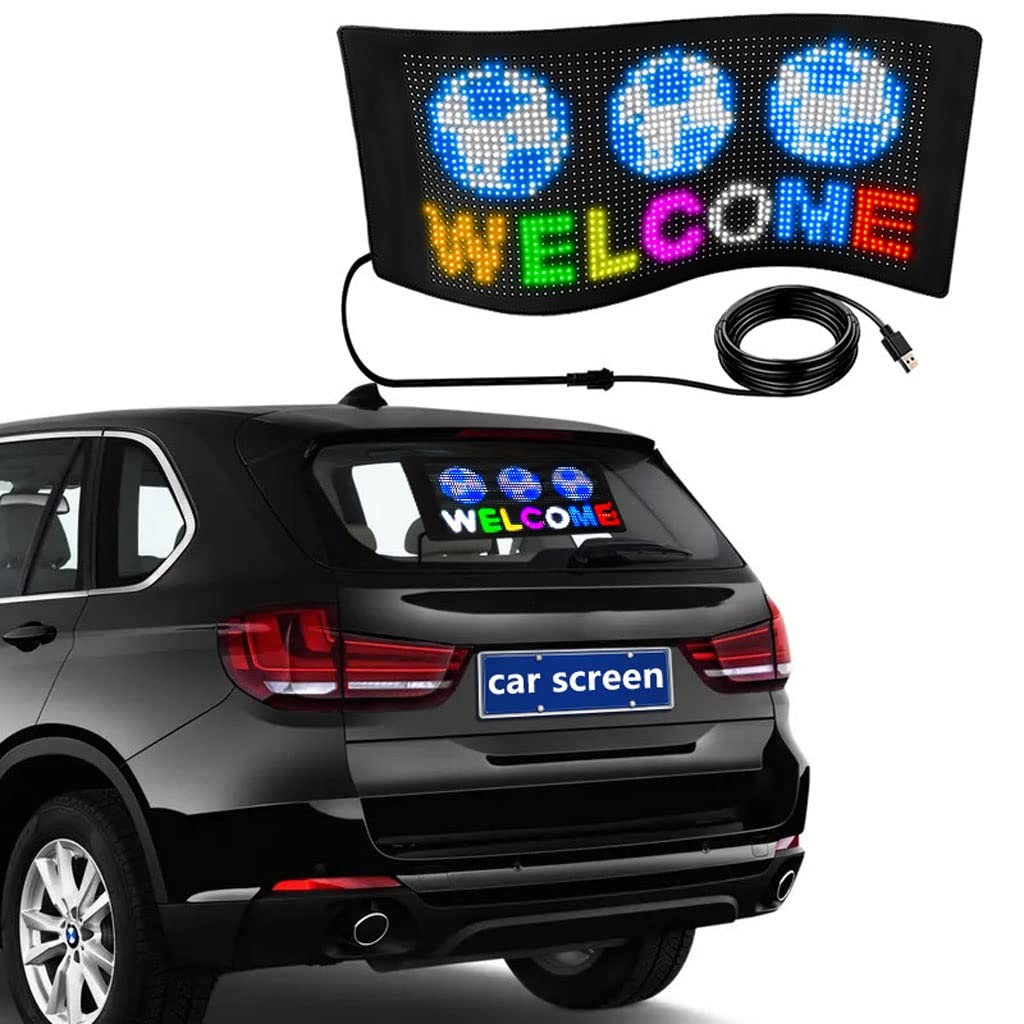 insegna Luminosa LED Scorrevole Segnale LED programmabile Schermo Flessibile a LED Pannello a Matrice Visualizzazione dello Schermo Scorrimento del Messaggio di Testo per Car Bar Party Festival (Size