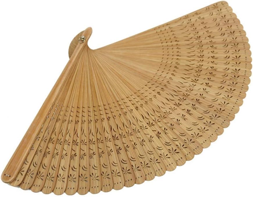 Folding fan Chinese style handmade bamboo folding fan holding bamboo folding fan Chinese dress folding fan home style decorative folding fan (colour: blue-B) (Blue c)