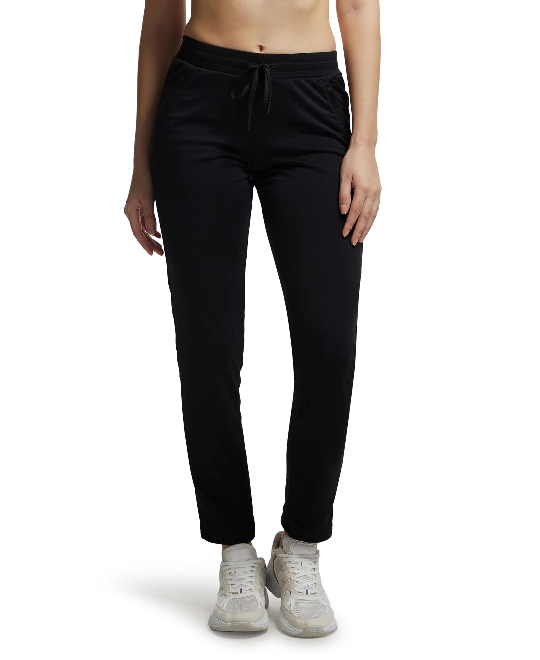 Jockey MW54 Women's Microfiber Fabric Straight Fit Active Wear Trackpants with Stay Dry Treatment-image-44