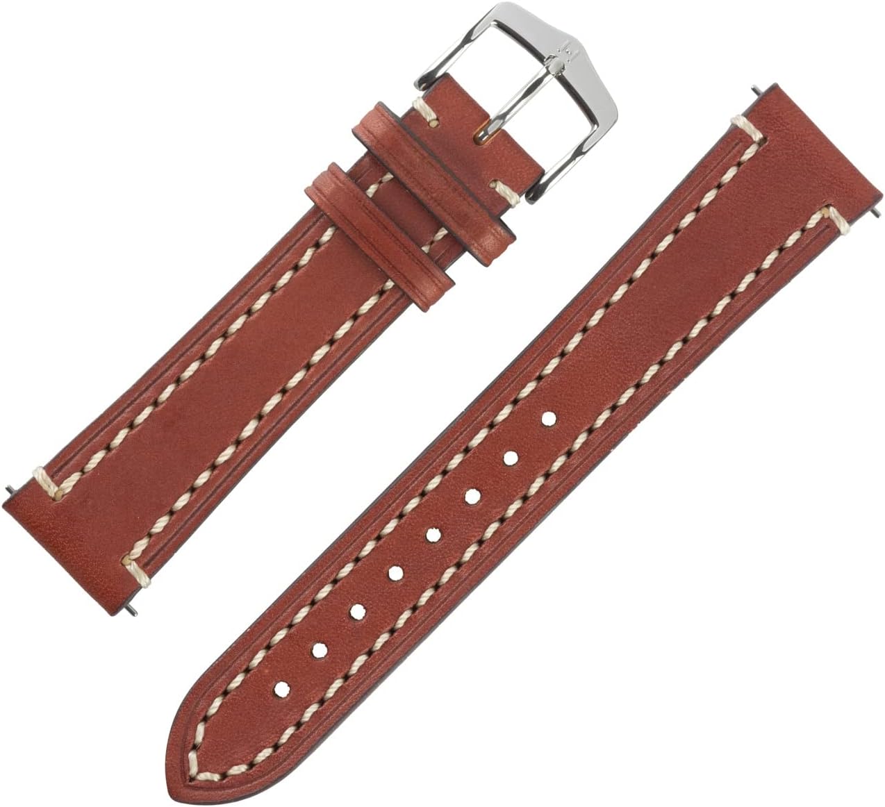 Hirsch Liberty Leather Watch Strap with Buckle in Gold Brown