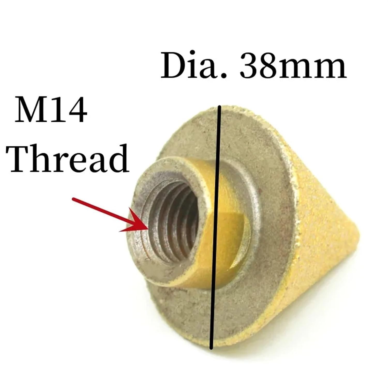 M14 Diamond Chamfer Router Bits Dia 38mm Milling Tile Cutter Marble Concrete Hole Masonry Drilling Crowns Construction Tools 1Pcs