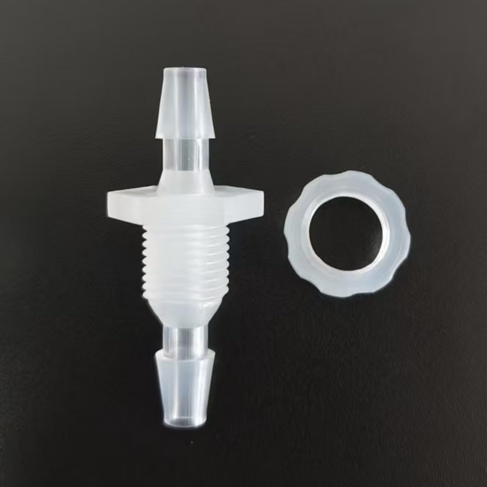 Bulkhead Reusable Reusableplastic Hose Barb Fittings - 50 Sets of Durable Food-Grade Connectors(3/16inch-M10 Male Thread)