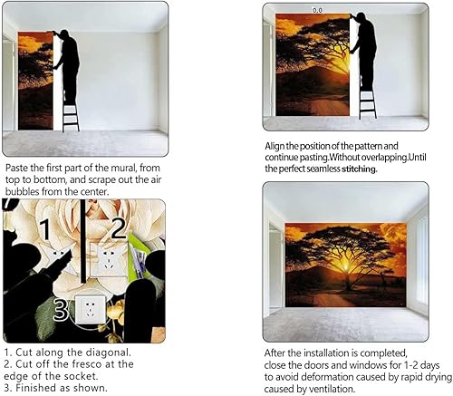 Miniatura 4 de Papel De Paredes Decorativo Sunset Paneles de papel de pared de Wainscoting fáciles de instalar (W) 40 pulgadas X (H) 31.5 pulgadas