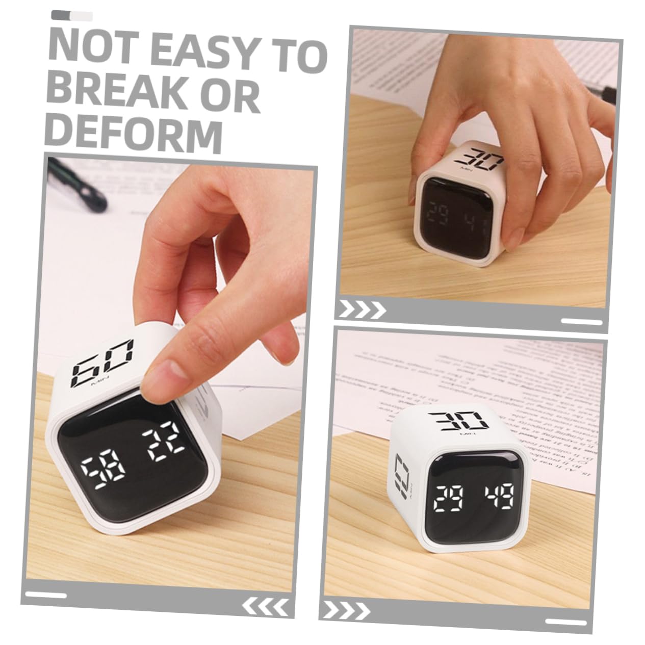 Temporizador de Cocina Visual Portátil de Plástico Abs Blanco | Capacidad 500mah, Uso en Cocina y Cocción, Diseño de Cubo Compacto para Mesa y Encimera