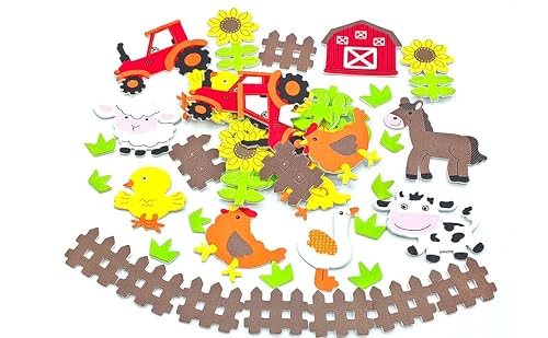 IFKEGON Animal Foam Stickers,Bulk Self-Adhesive Shapes for Arts Crafts (200pcs Farm Animal)