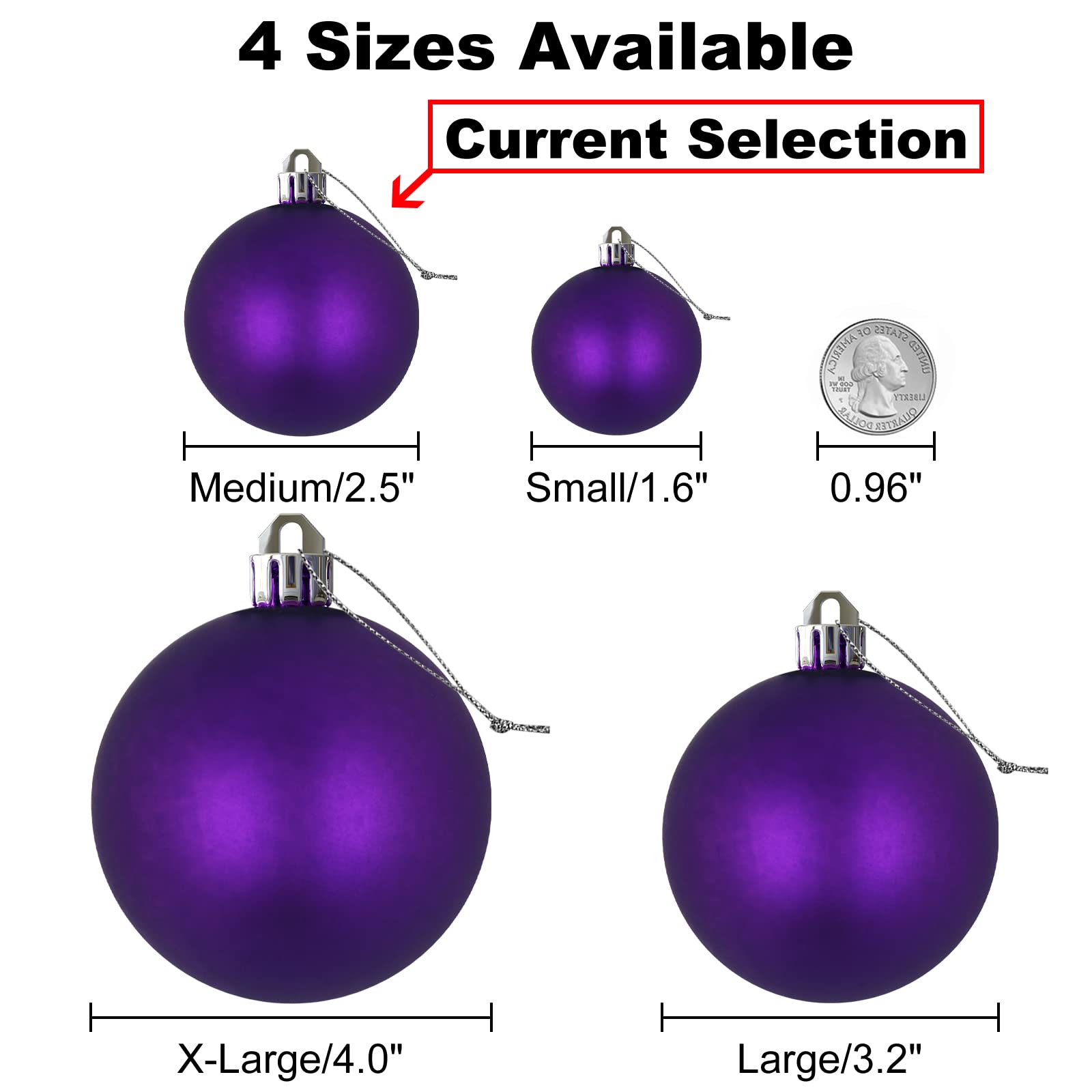 Lot de 36 boules de Noël violettes et argentées de 6,3 cm pour décoration de sapin de Noël incassables à suspendre pour la Saint Patrick, la Saint-Valentin, Pâques