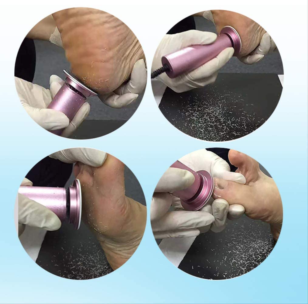 Outil de Soin des Pieds électrique pour enlever Les callosités des Pieds (spécification européenne) Peut enlever la Peau Dure et craquelée et Les callosités Rose