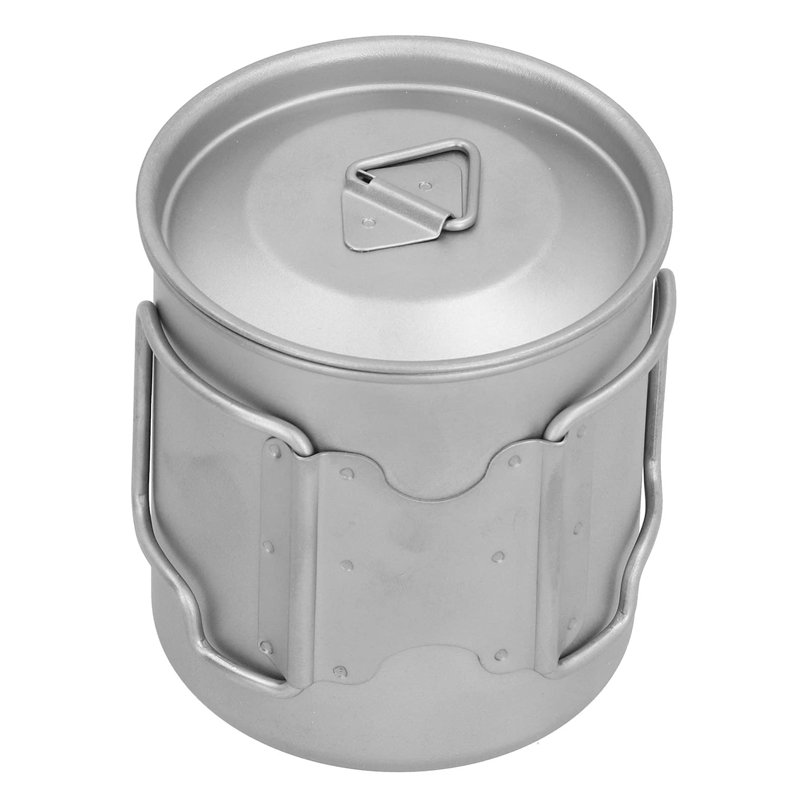 Outdoor-Titanbecher mit Faltbarem Griff, Leichter Campingbecher für Wanderreisen, 1 X Titanbecher (450 ml)