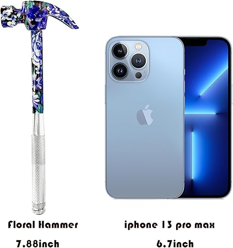 Miniatura 5 de Herramienta multifuncional 6 en 1 con martillo floral y destornillador, martillo multiherramienta para camping, clavos y tachuelas, pequeña