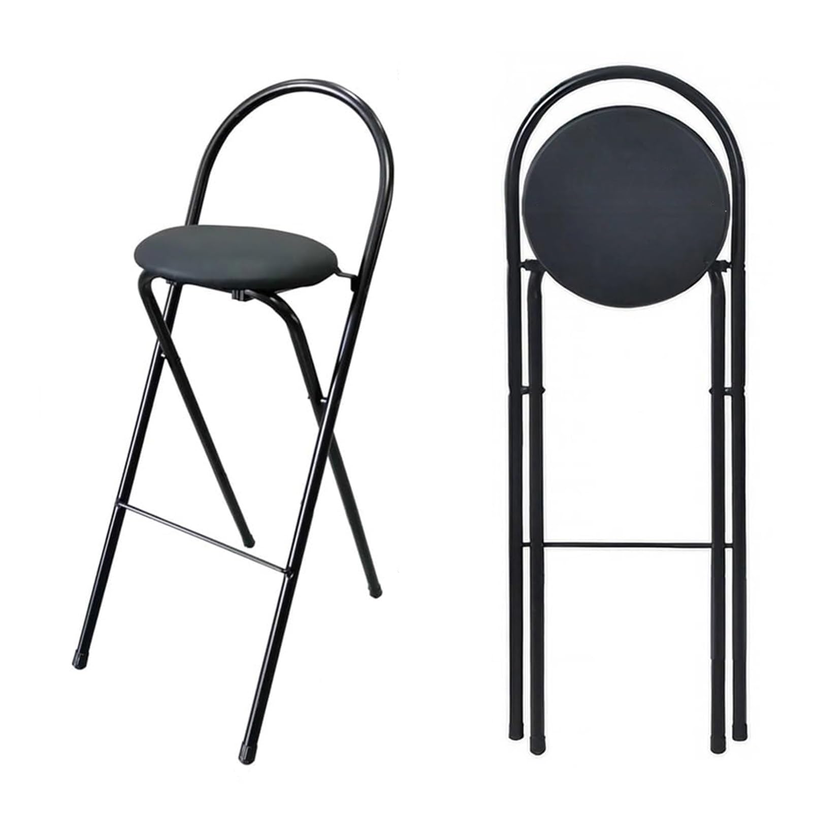 Tabouret de bar rond rembourré de 24 pouces pour éliminer le manque de place
