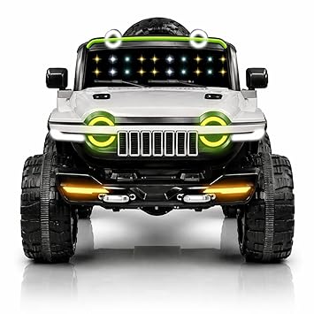 LITTLEPUP 12V Battery Operated Ride On Jeep for Kids 1 to 6 Years | Big Size Electric Car with Remote Control, Bluetooth USB Music, LED Lights, Swing Mode, Big Wheels | Boys & Girls(Grey)