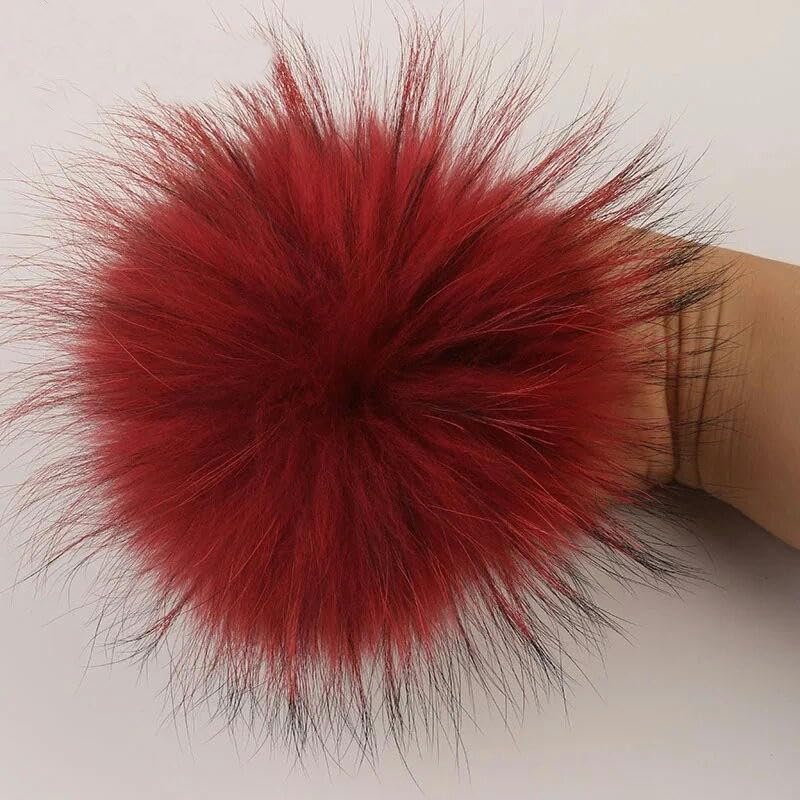 5 Pièces/lot Pompons En Vraie Fourrure 13cm Bricolage Fourrure De Renard Pom Poms Boules De Fourrure Pour Casquettes écharpe Chaussures Accessoires