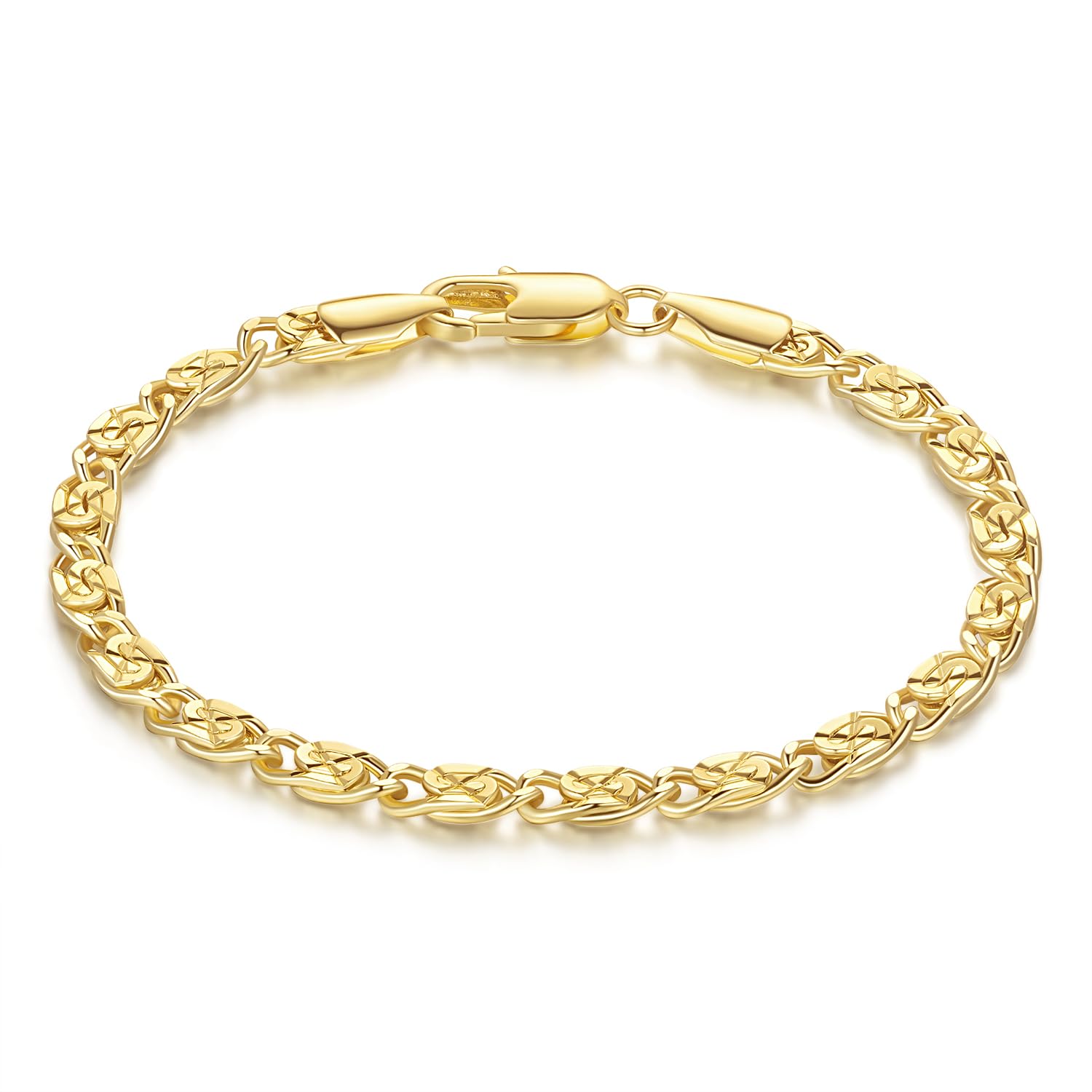 14K Gold Bracelets for Women Gold Bracelet for Womens Bracelets Dainty Cuban Chain Bracelet for Women 6 5