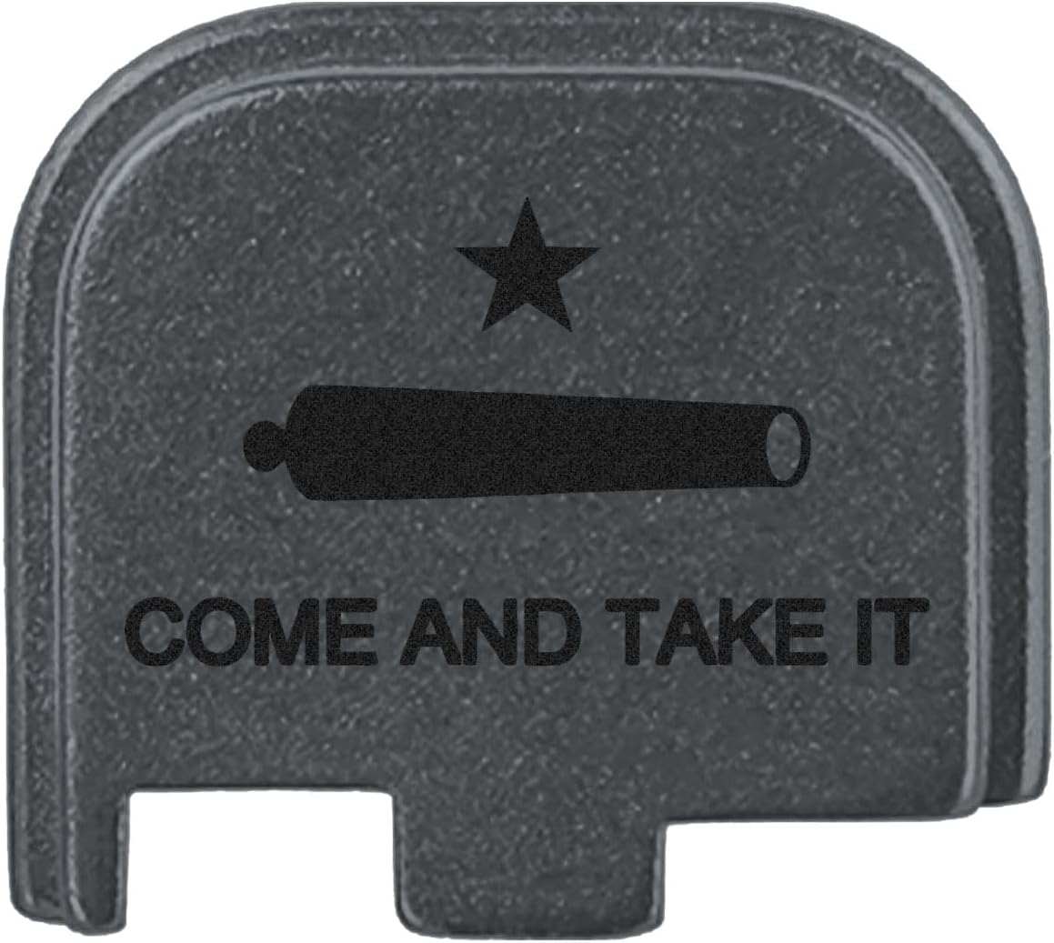NDZ Performance Slide Cover Back Plate for Glock 43 43X 48 & PSA Dagger Micro – Aluminum Upgrade with Black Engraving – Come and Take It Cannon – Gray