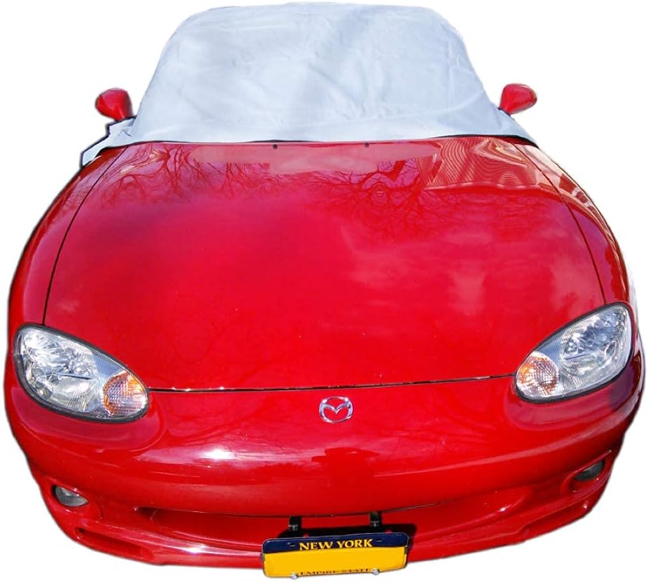 Compatible Soft Top Roof Protector Half Cover for Mazda Miata MX5 Mk1 Mk2 Mk2.5 (NA and NB Models only), Years 1989 to 2005 (Grey)